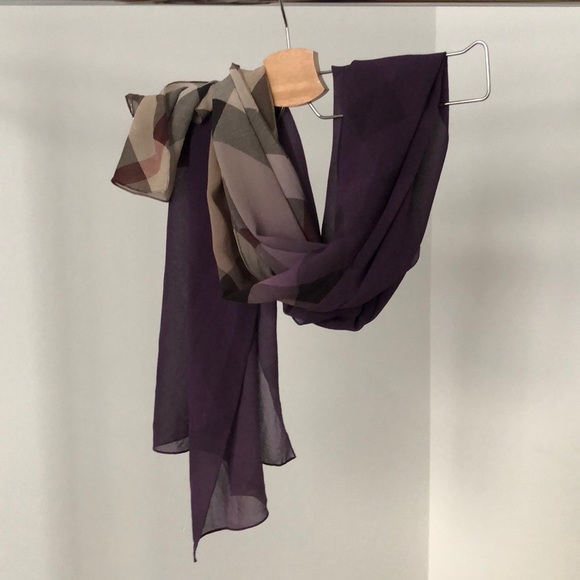Burberry Silk Purple Scarf SOLD - Picture 5 of 5